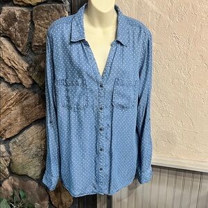 Tinsel Sky Blue Top with Polka Dots